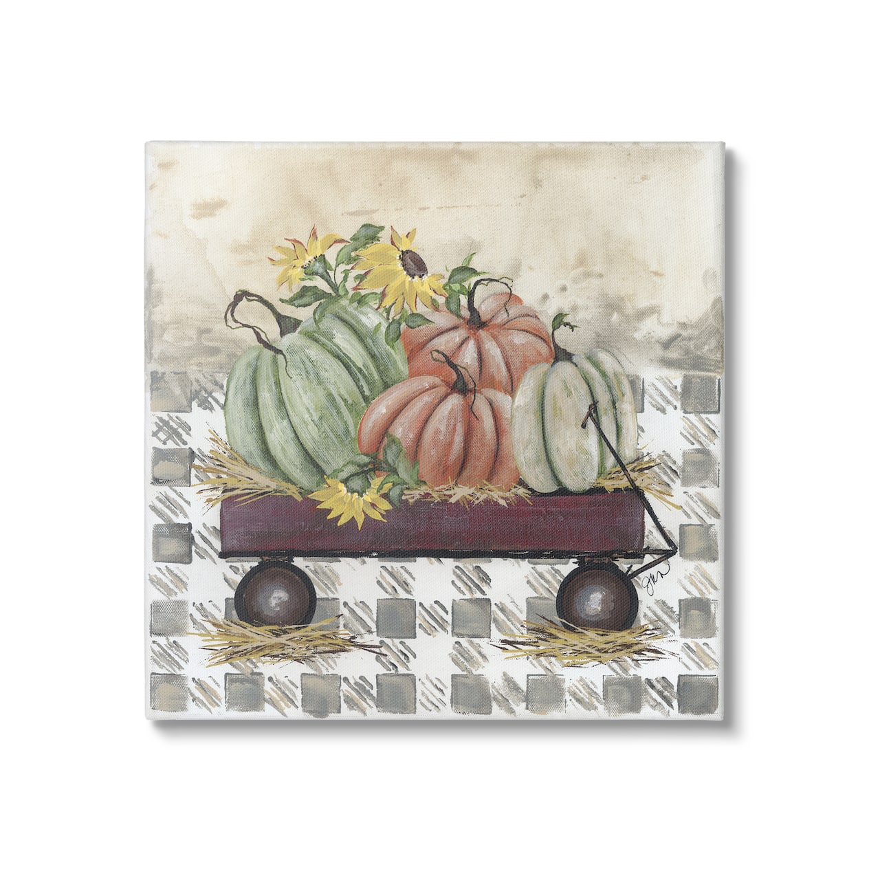 Stupell Industries Pumpkin Harvest Wagon Canvas Wall Art